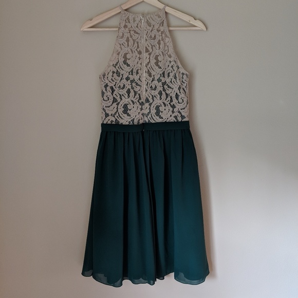 Emerald Green Sleeveless Dress by Jasmine - Picture 4 of 4